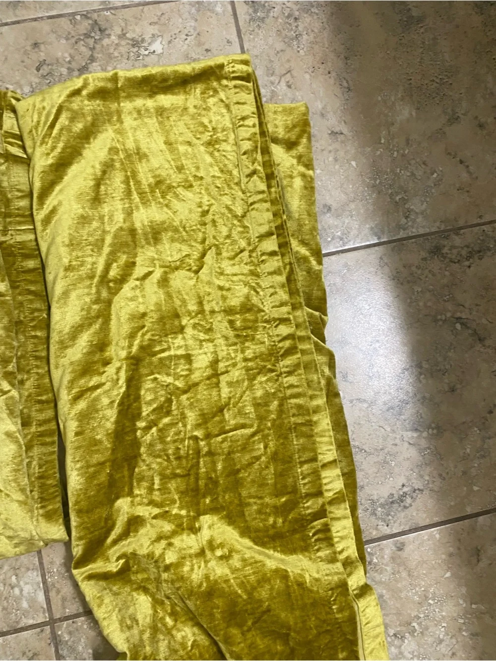 West Elm Velvet Blackout Peat Green Gold Luxurious Plush Curtain Panels  48x84